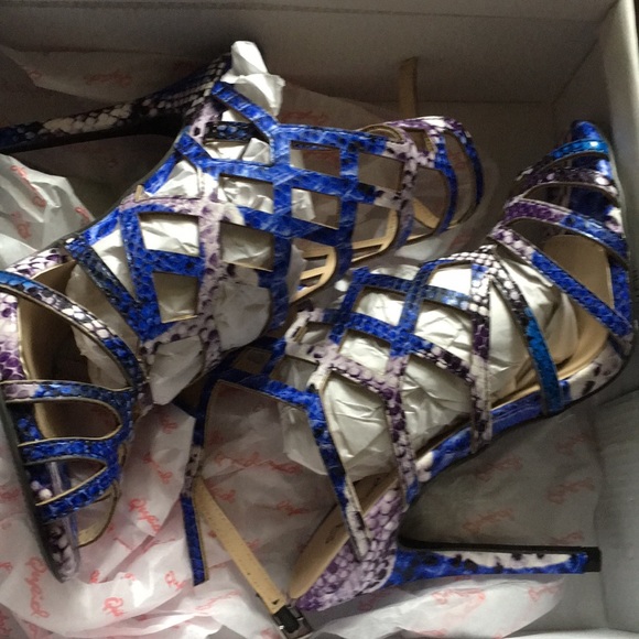Blue multi snake heels - Picture 1 of 3